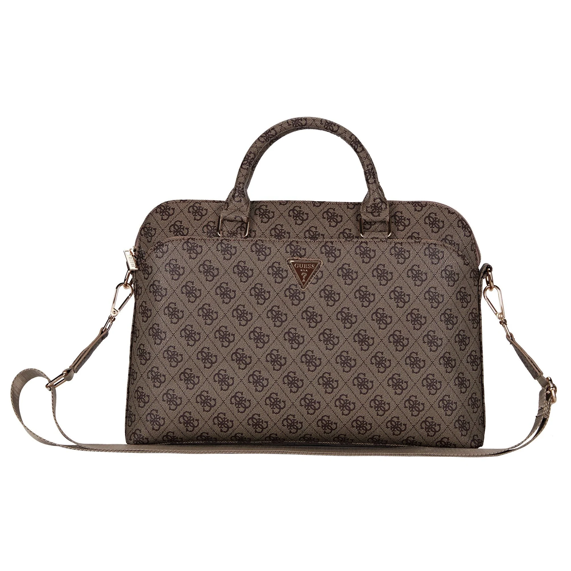 Guess PU 4G Triangle Logo Laptoptas voor 13/14/15 inch - Bruin