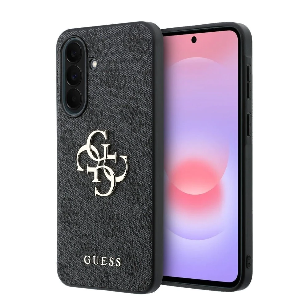 Guess PU 4G Metal Logo Backcover Hoesje Samsung Galaxy A37 - Grijs