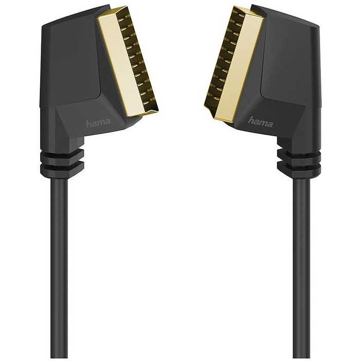 Hama Scart-verbindingskabel, stekker - stekker, verguld, 1,5 m TV accessoire Zwart