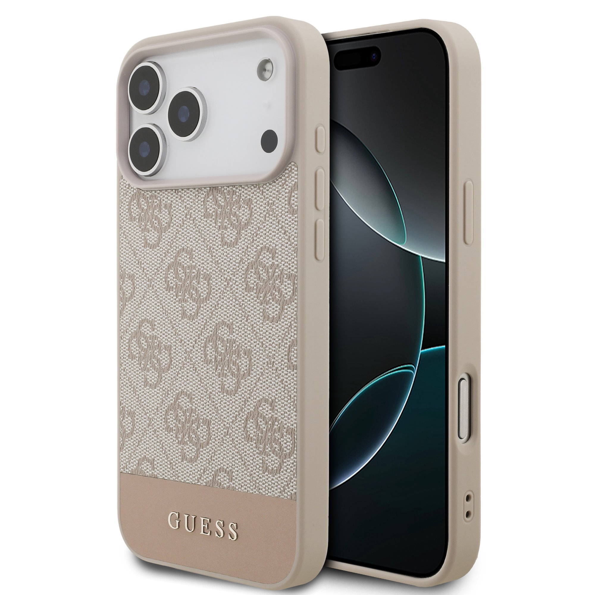 Guess PU 4G Stripe hoesje voor iPhone 17 Pro Max en iPhone 18 Pro Max - Roze