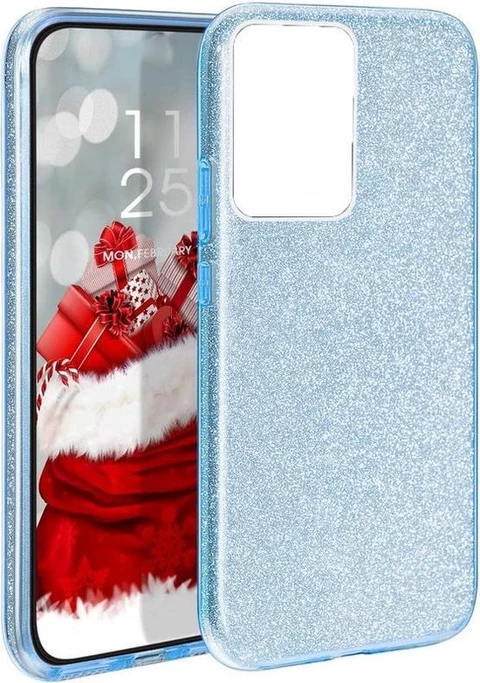 Huawei P40 Hoesjes - Siliconen TPU Backcover - Glitter BlingBling - Blauw