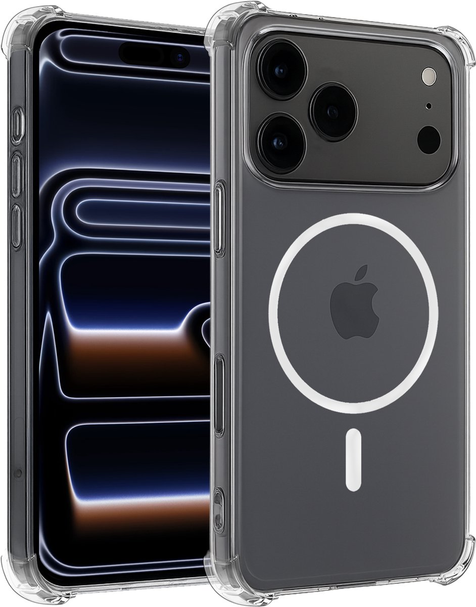 Hoesje - Geschikt voor Apple iPhone 17 Pro Max / 18 Pro Max - Magsafe Compatible - Sterk & Shockproof - Back Cover - Telefoon Hoes Shockproof - Shock Proof Case - Telefoonhoes - Transparant