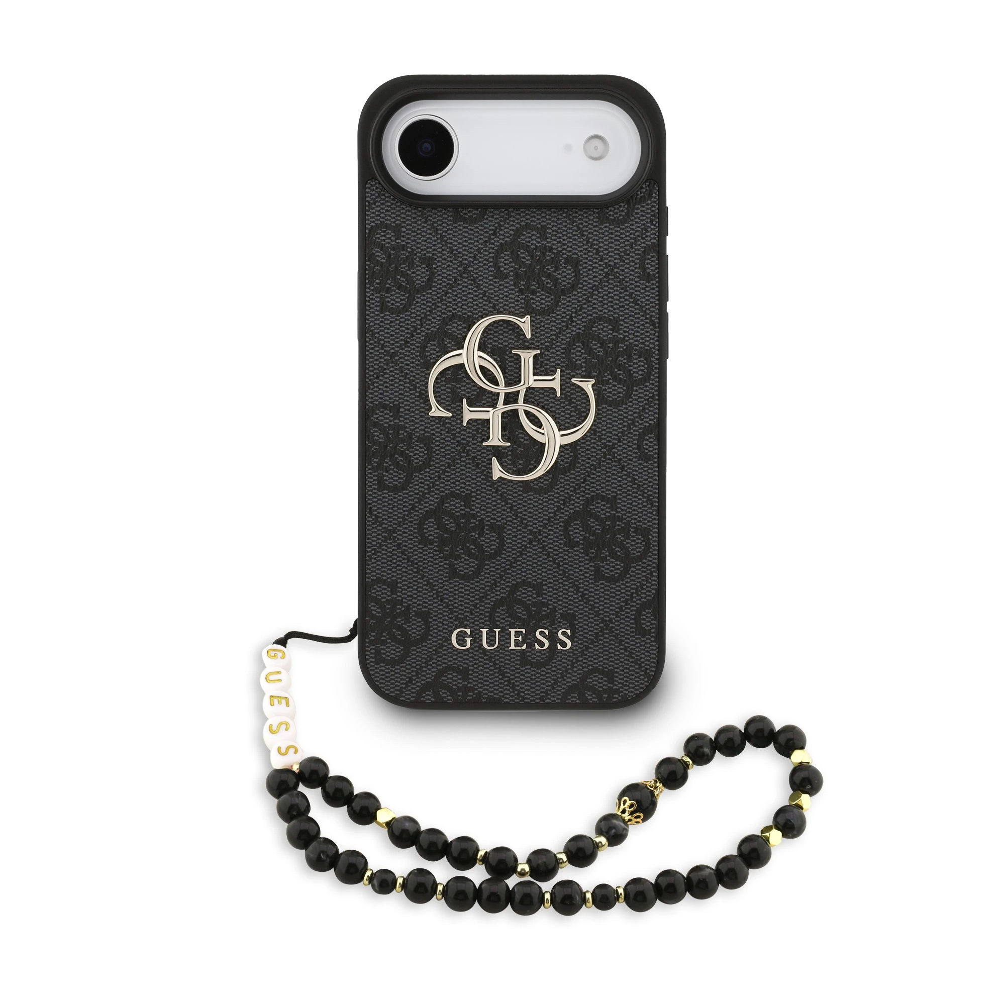 Guess 4G Metal Logo iPhone Air hoesje - Met Polskoord - Zwart
