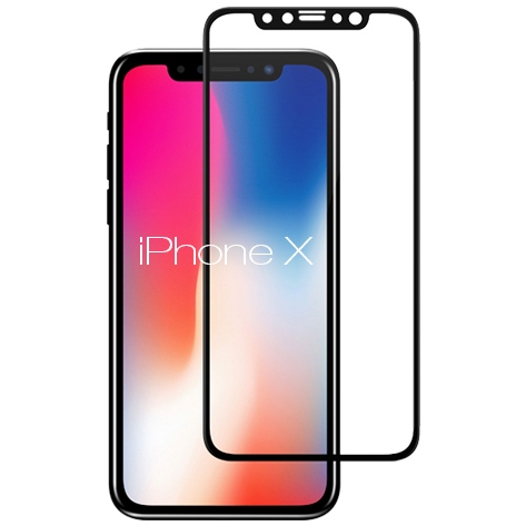 3D glas screen protector voor iPhone X zwart