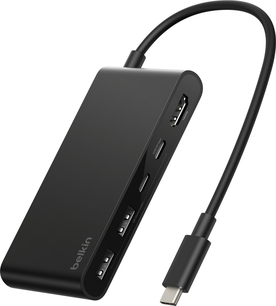 Belkin Connect 5-in-1 USB-C Hub – 4K 60Hz HDMI – 100W Power Delivery – 2x USB-C en 2x USB-A – Zwart