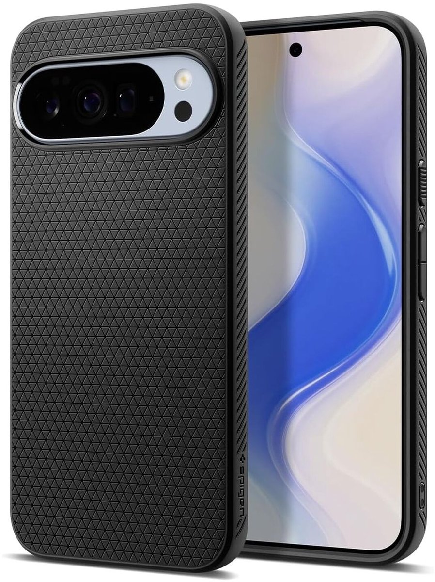 Spigen Liquid Air Hoesje Geschikt voor Google Pixel 10 / 10 Pro - Back Cover Flexibel TPU Matte Zwart