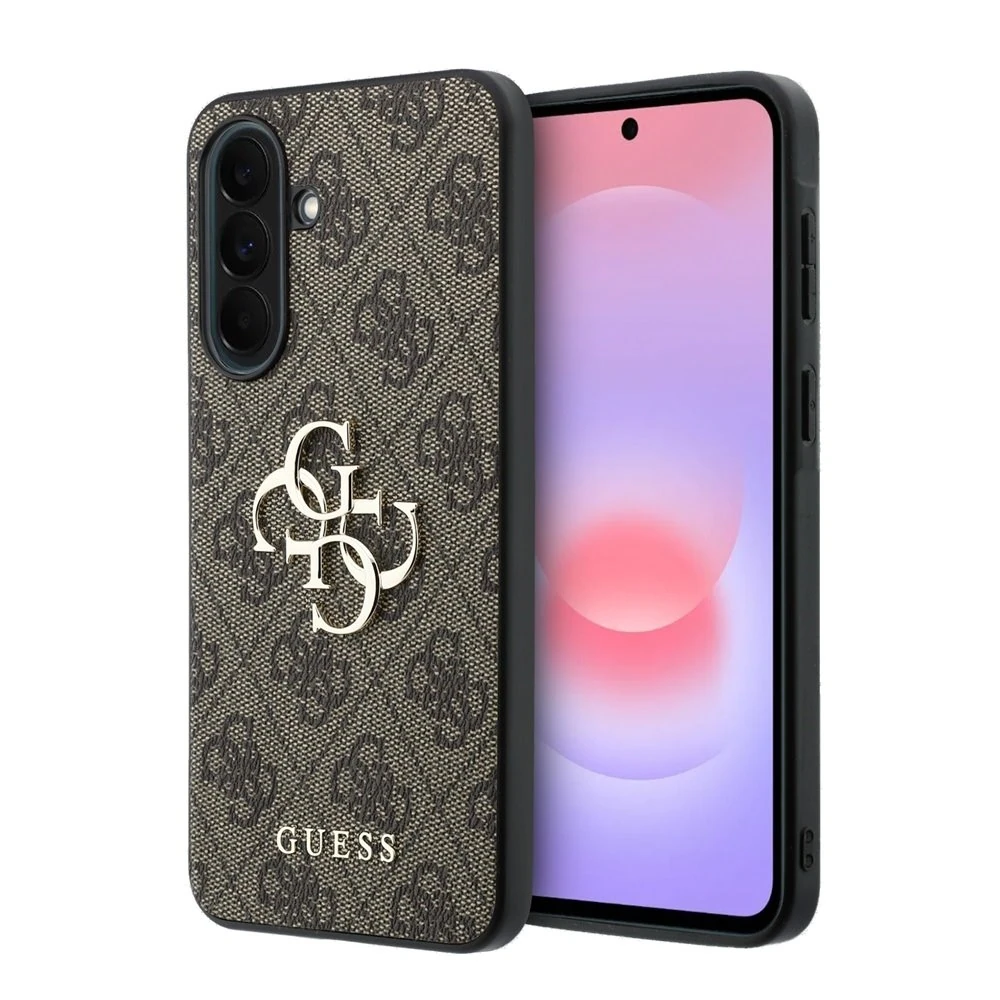 Guess PU 4G Metal Logo Backcover Hoesje Samsung Galaxy A37 - Bruin