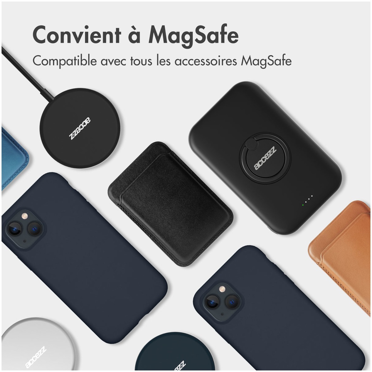 Accezz Liquid Silicone Backcover met MagSafe voor Samsung Galaxy S25 Plus Telefoonhoesje Blauw