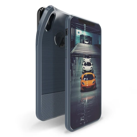 Apple iPhone X | Xs | Flexibel TPU Hoesje | Geborsteld Blauw