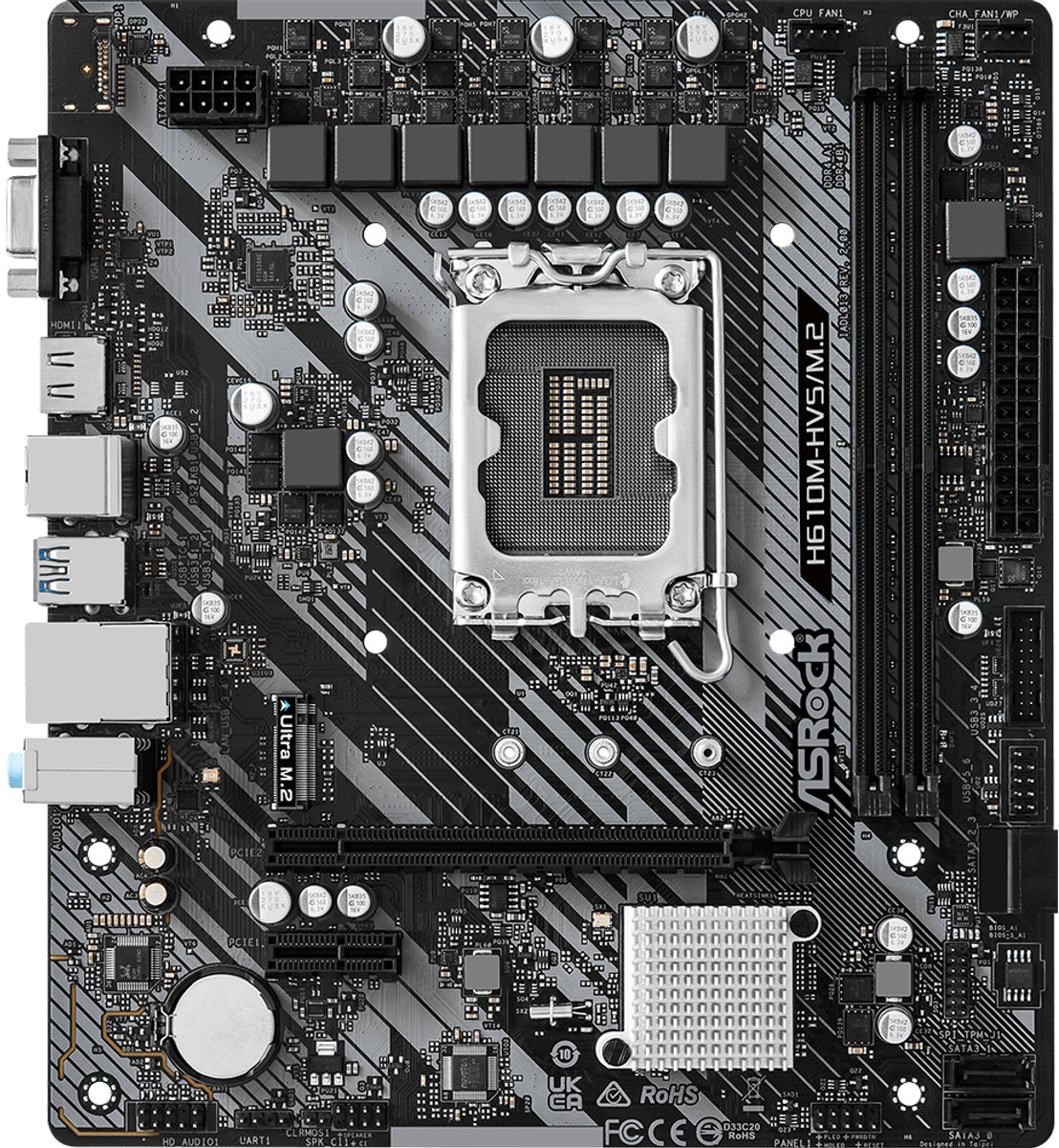 ASRock H610M-HVS/M.2 R2.0 - Moederbord - LGA 1700 - DDR4 - Micro ATX
