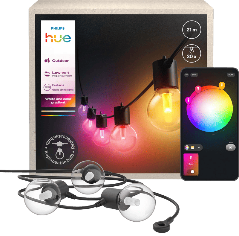 Philips Hue Festavia Globe Lichtsnoer - 21 meter