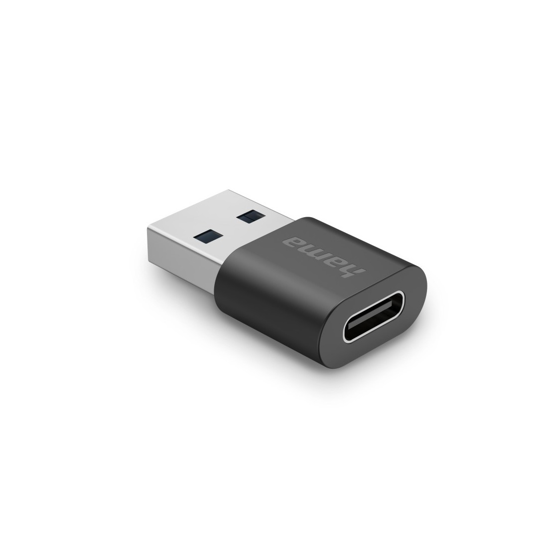 Hama USB Adapter USB-A Plug - USB-C Socket USB 3.2 Gen2 10 Gbit/s Oplader Zwart