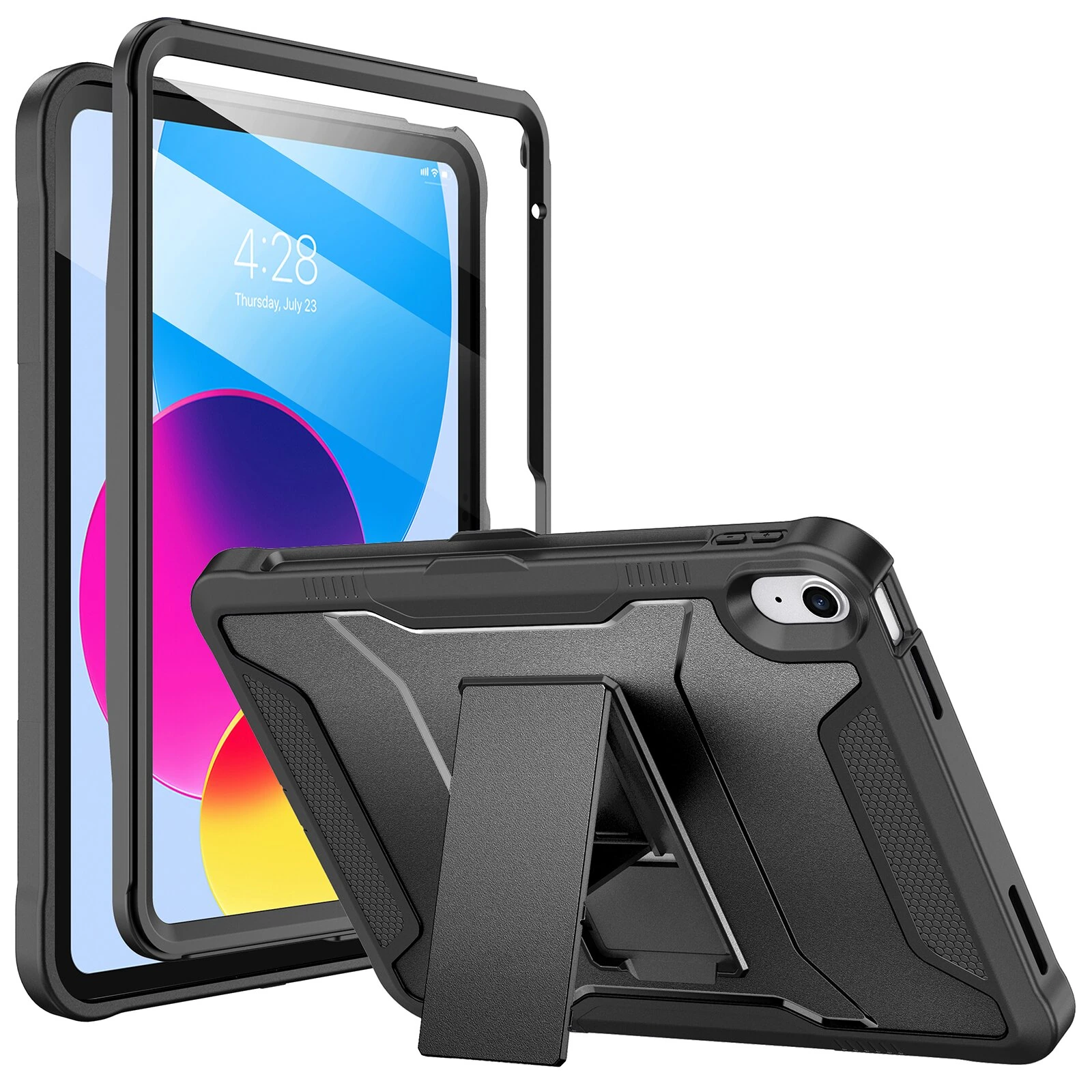 Fullcover hoes iPad 11 en iPad 10 - 10.9 inch - Penhouder - Zwart