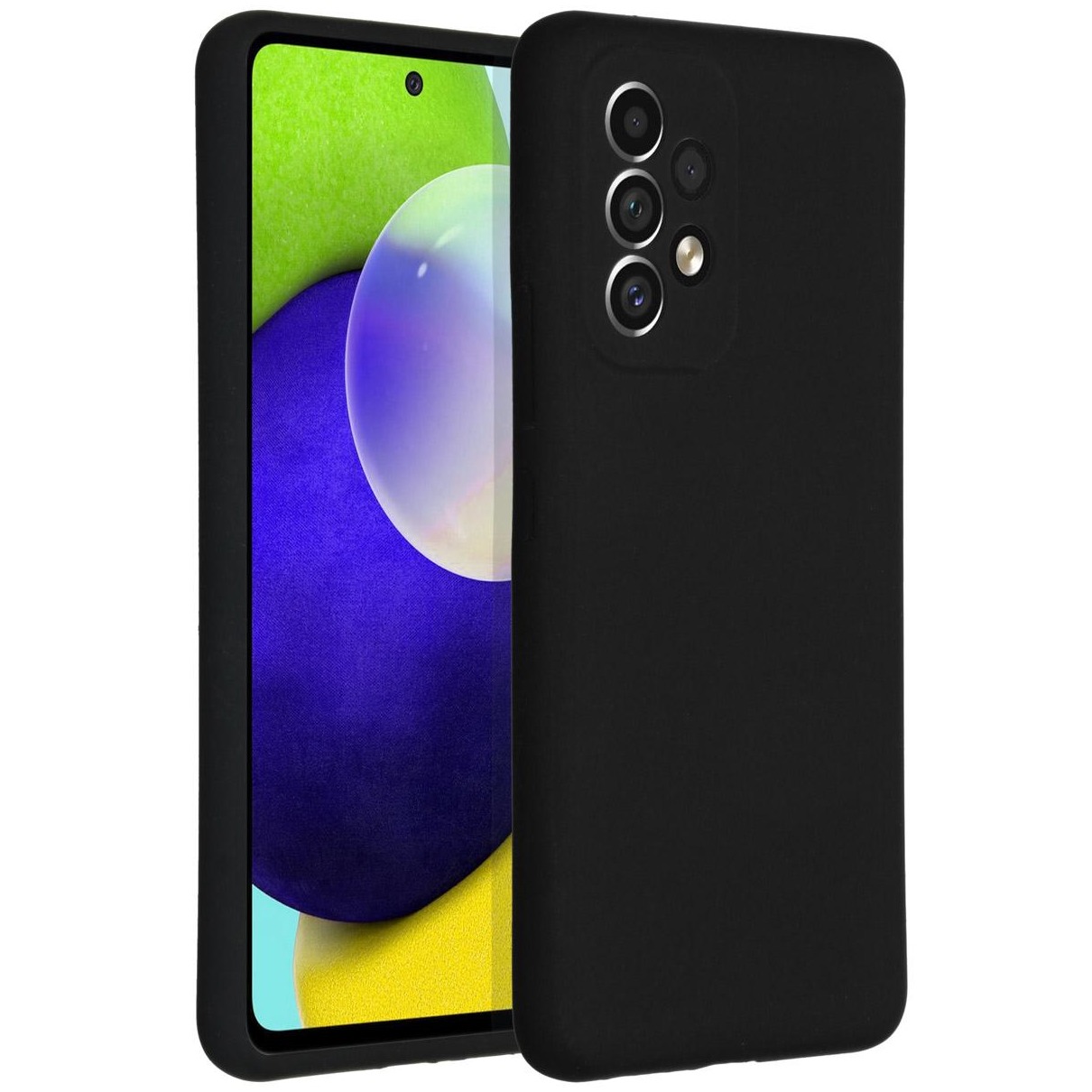 Accezz Liquid Silicone voor Samsung Galaxy A53 Telefoonhoesje Zwart
