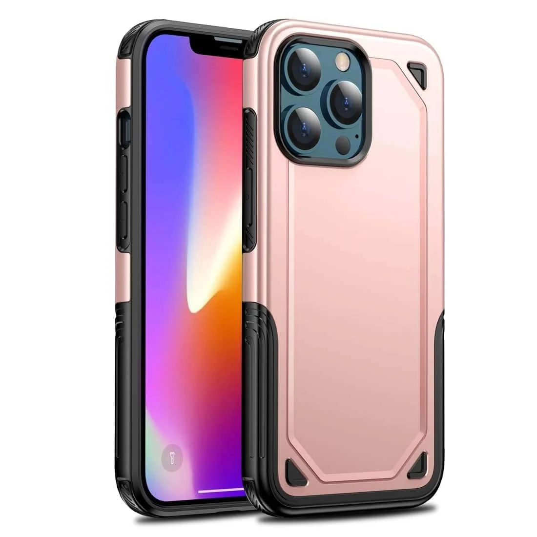 Hybrid Armor Backcover Hoesje iPhone 13 Pro Max - Rosegoud