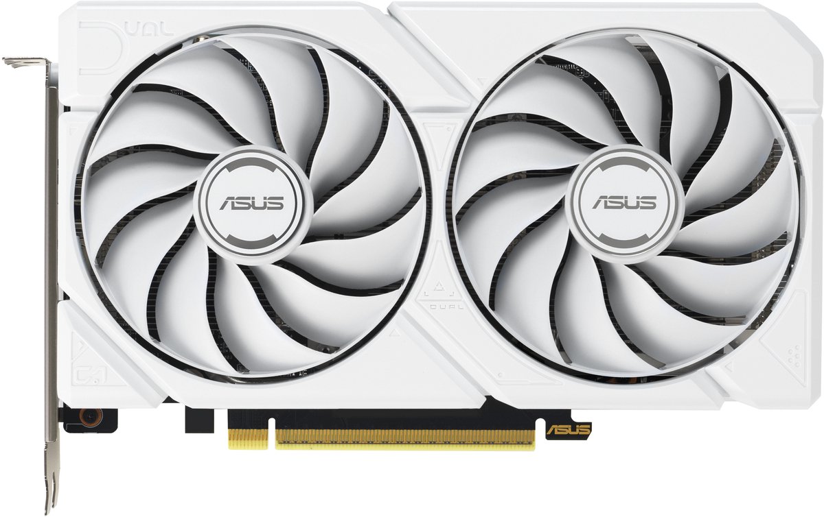 ASUS Dual AMD RX9060 XT 16G WHITE - Videokaart - 16GB - GDDR6 - PCIe 5.0 - 1x HDMI 2.1a - 2x DisplayPort 1.4