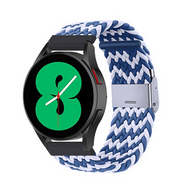 Braided nylon bandje - Blauw / wit - Huawei Watch 5 - 46mm