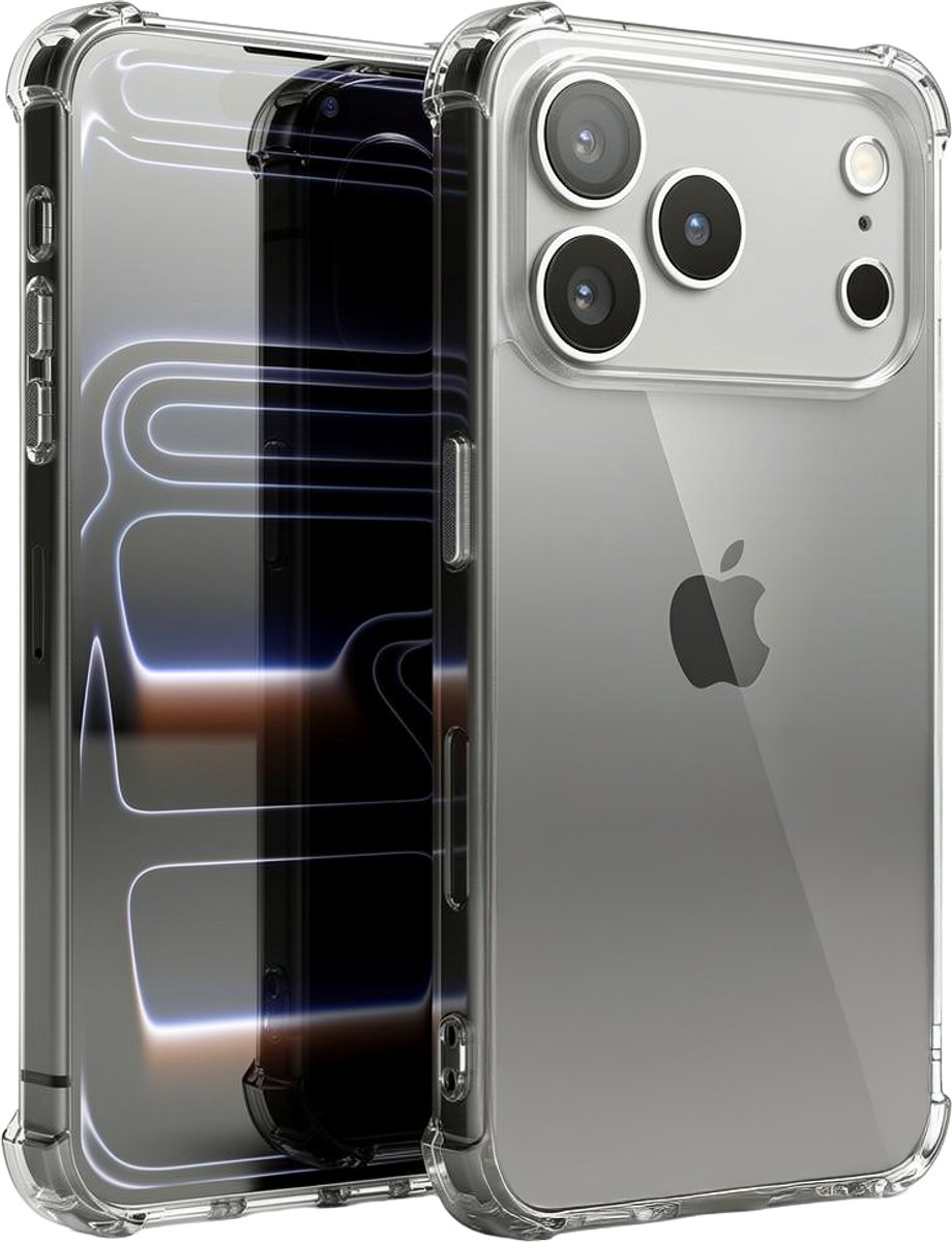 Hoesje - Geschikt voor Apple iPhone 17 Pro Max / 18 Pro Max - Sterk & Shockproof - Siliconen Shock Case - Hoes Cover - Telefoonhoes - Transparant