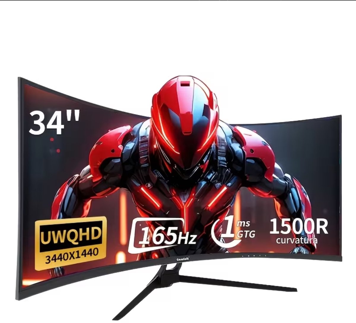 34 inch Curved Gaming Monitor – UWQHD 3440x1440 – 165Hz – 1ms – 1500R – Ultrawide Beeldscherm voor PC & Console