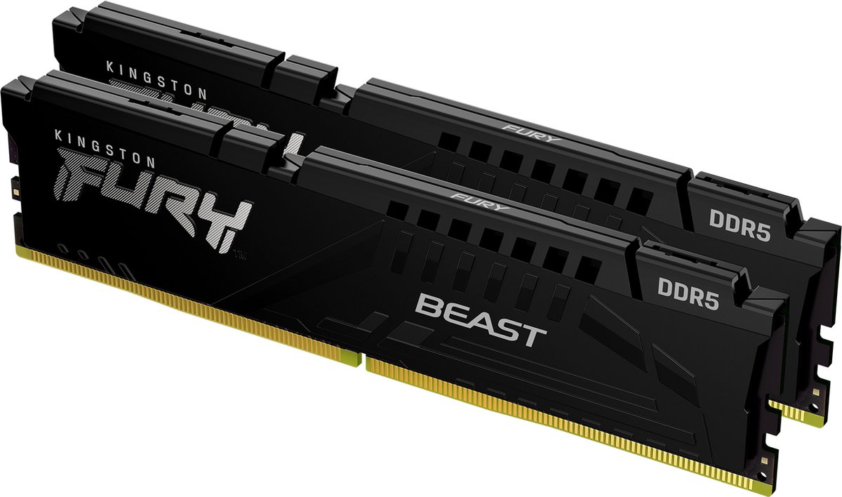 Kingston FURY Beast Black - RAM-geheugen - DDR5 - 32GB - 6000 MHz - CL30 - DIMM - 2 x 16 GB - Intel XMP 3.0 - AMD EXPO