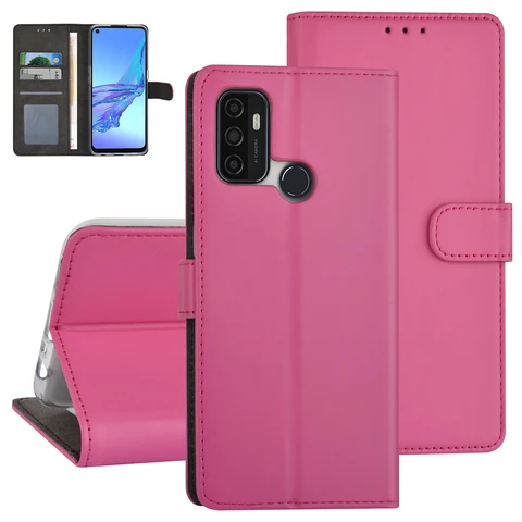 Felroze hoesje voor Oppo A53s - Book Case - Pasjeshouder - Magneetsluiting