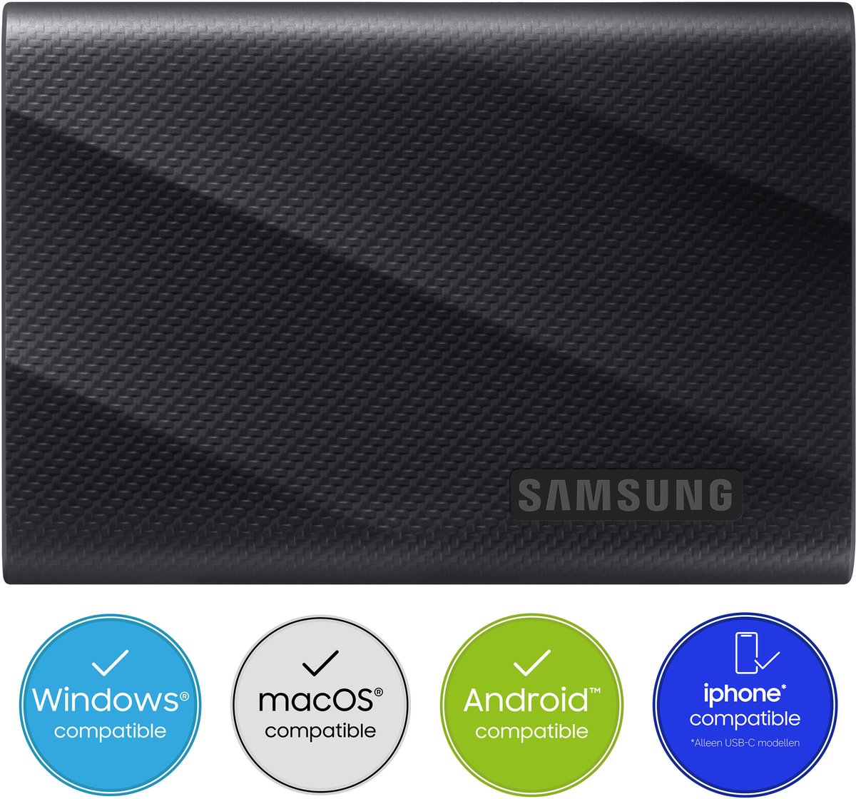 Samsung Portable T9 - Externe SSD - USB 3.2 Gen 2x2 USB-C - SSD - 4TB