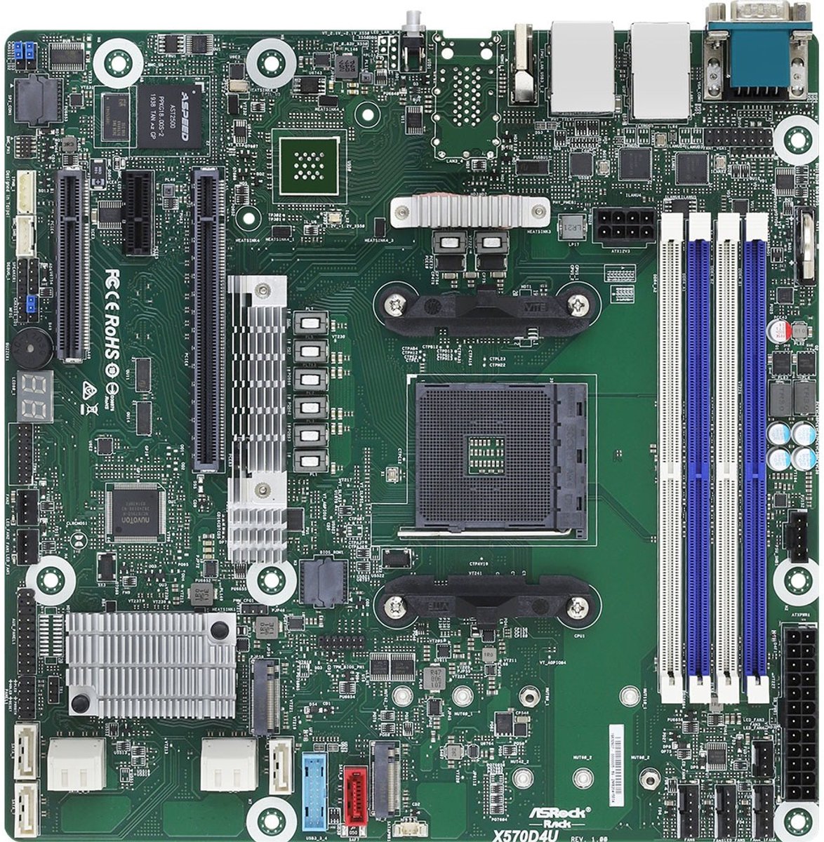ASRock X570D4U Serie - Moederbord - AM4 - AMD Ryzen - IPMI