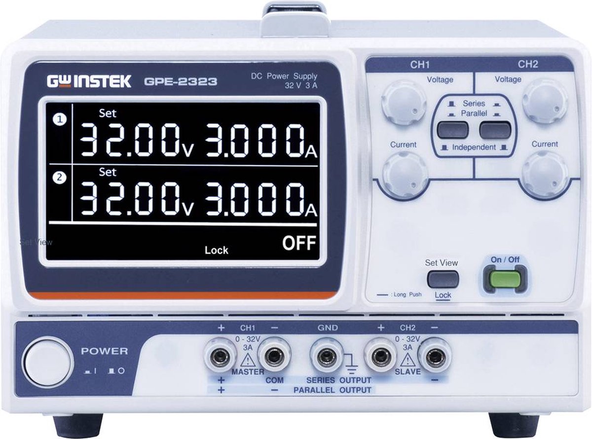 GW Instek GPE-4323 Labvoeding, regelbaar 0 - 32 0 - 3 A 212 W Aantal uitgangen: 4 x