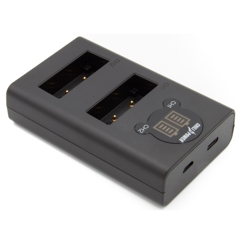 ChiliPower Olympus BLS-5 dubbellader voor 2 camera accu's (tegelijk)