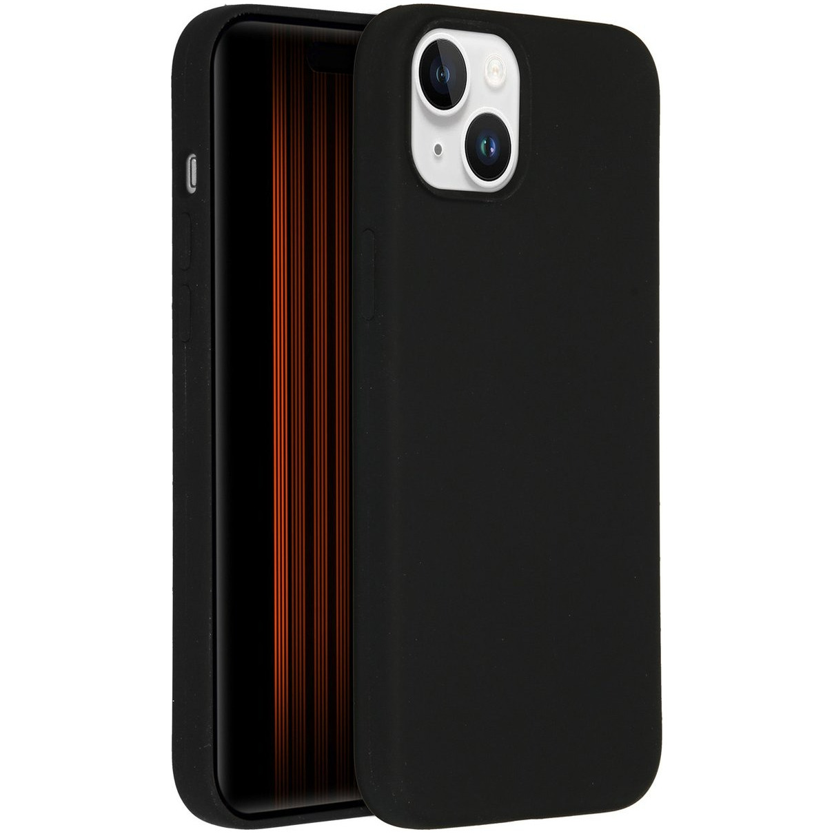 Accezz Liquid Silicone Backcover met MagSafe iPhone 15 Plus Telefoonhoesje Zwart