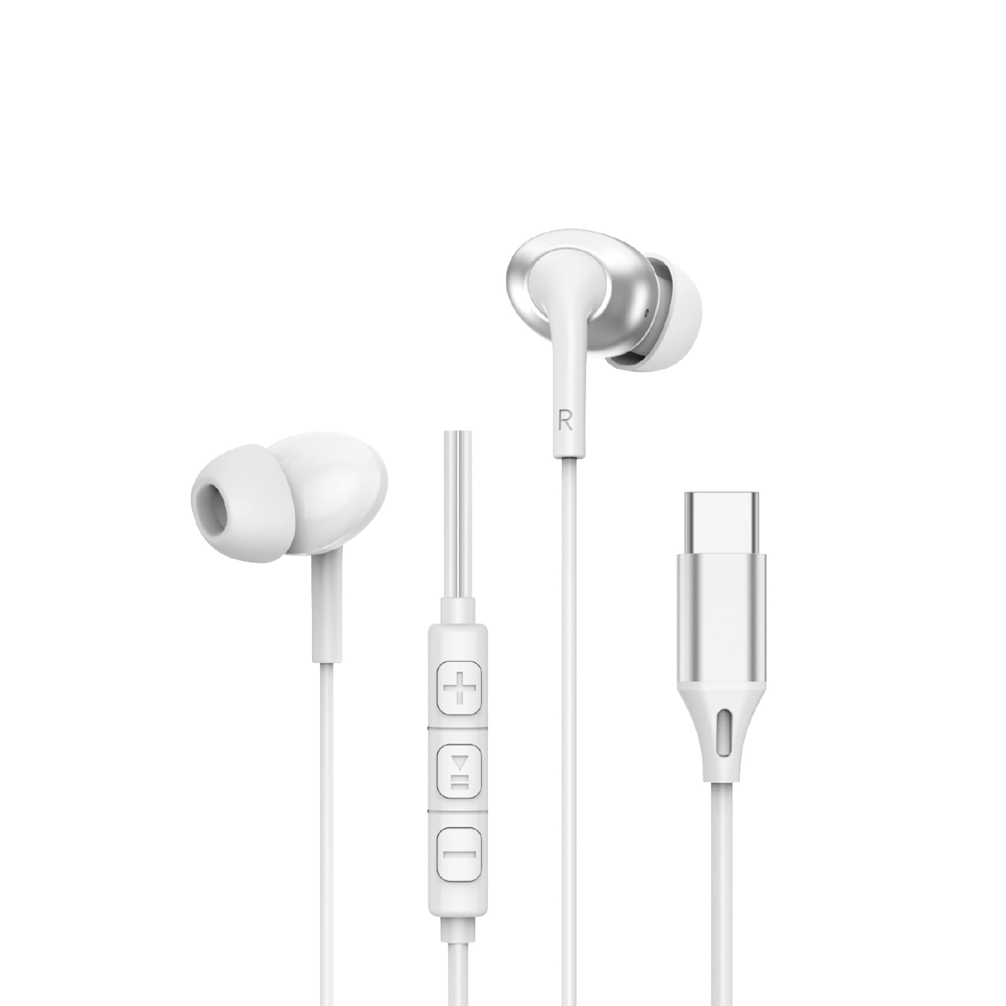 WiWU EB318 USB-C Oordopjes met Microfoon - Wit