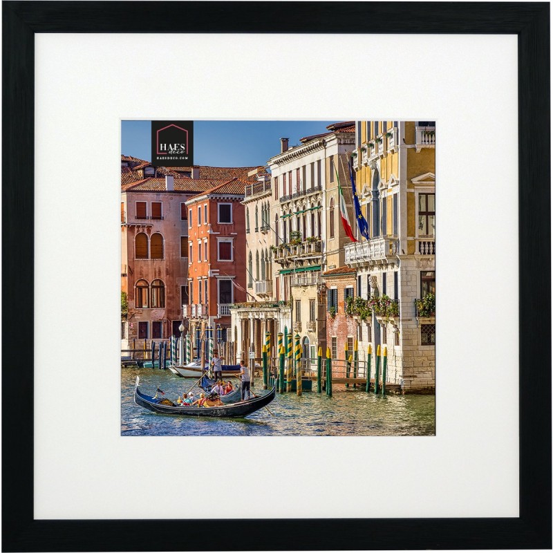 Haes Deco Houten Fotolijst met Passe-partout Venezia zwart voor 1 foto formaat 20x20 of 30x30 -SP12931