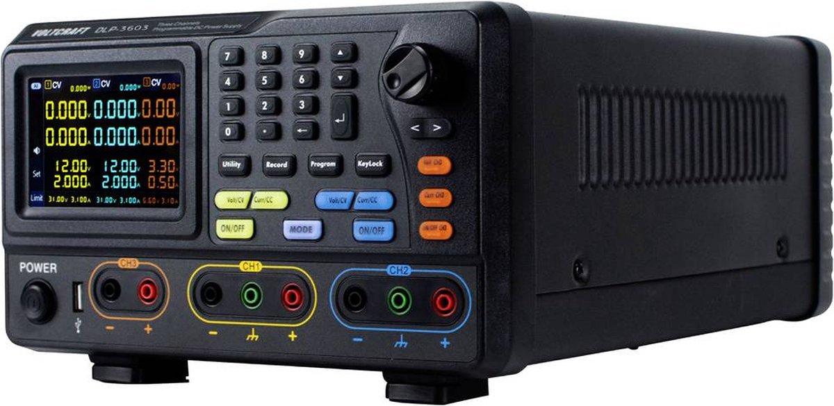 VOLTCRAFT DLP-3603 Labvoeding, regelbaar 0 - 60 0 - 3 A 378 W RS232, USB, LAN Slave-functie Aantal uitgangen: 3 x