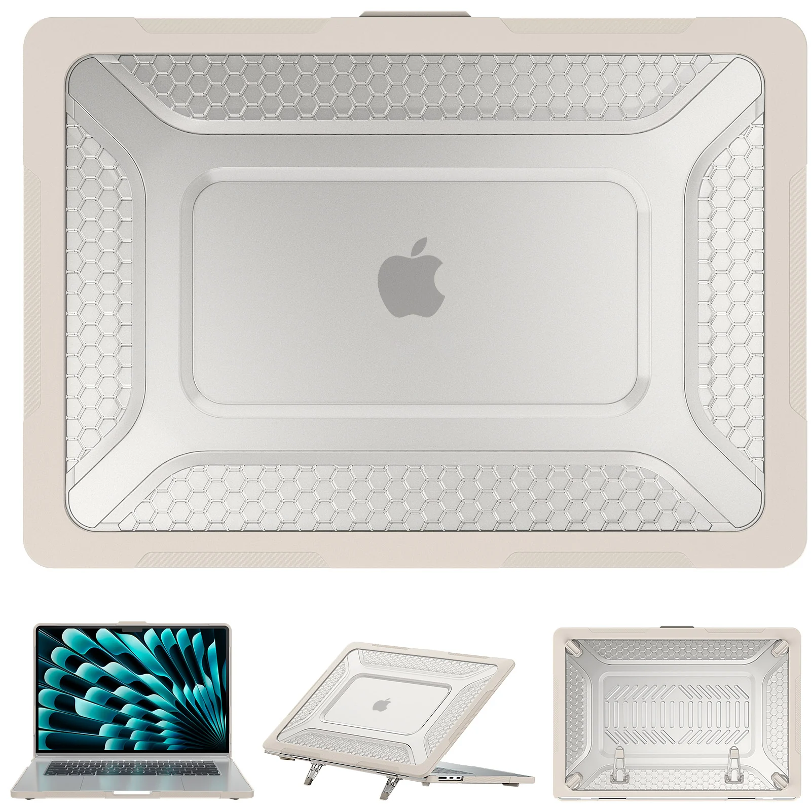 Turtle Shift Laptopcover Shield MacBook Air 15.3 inch 2023 / 2024 M3 / 2025 M4 / 2026 M5 - Beige