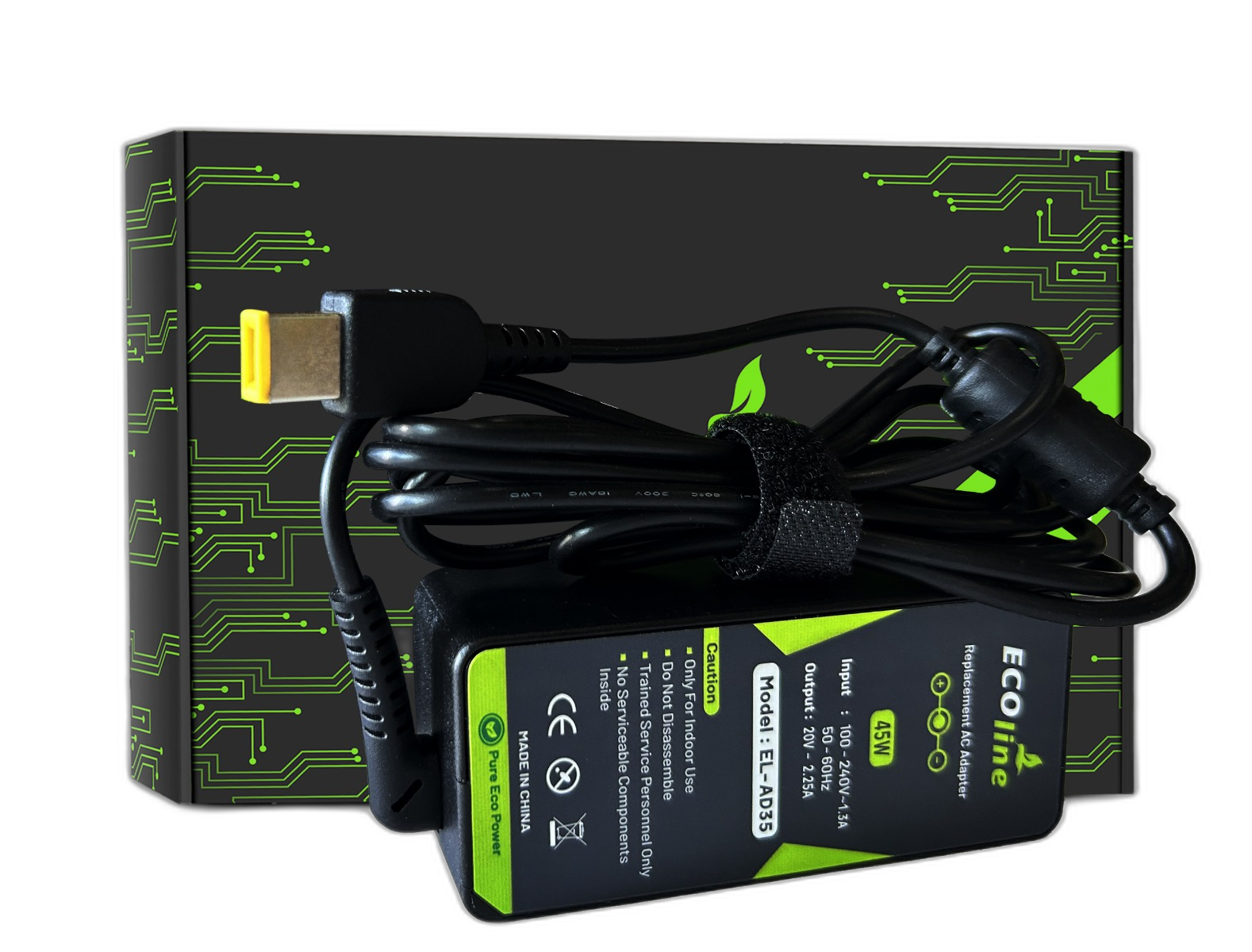EcoLine - Oplader / AC Adapter - Geschikt voor Lenovo G50-30 G50-70 G505 Z50-70 ThinkPad T440 T450 IdeaPad S210 - 20V 2.25A 45W