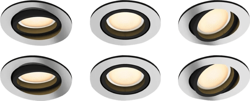 Philips Hue Milliskin inbouwspot White Ambiance - rond - Aluminium - 6-pack