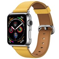 Classic lederen bandje - Geel - Geschikt voor Apple Watch 38mm / 40mm / 41mm / 42mm