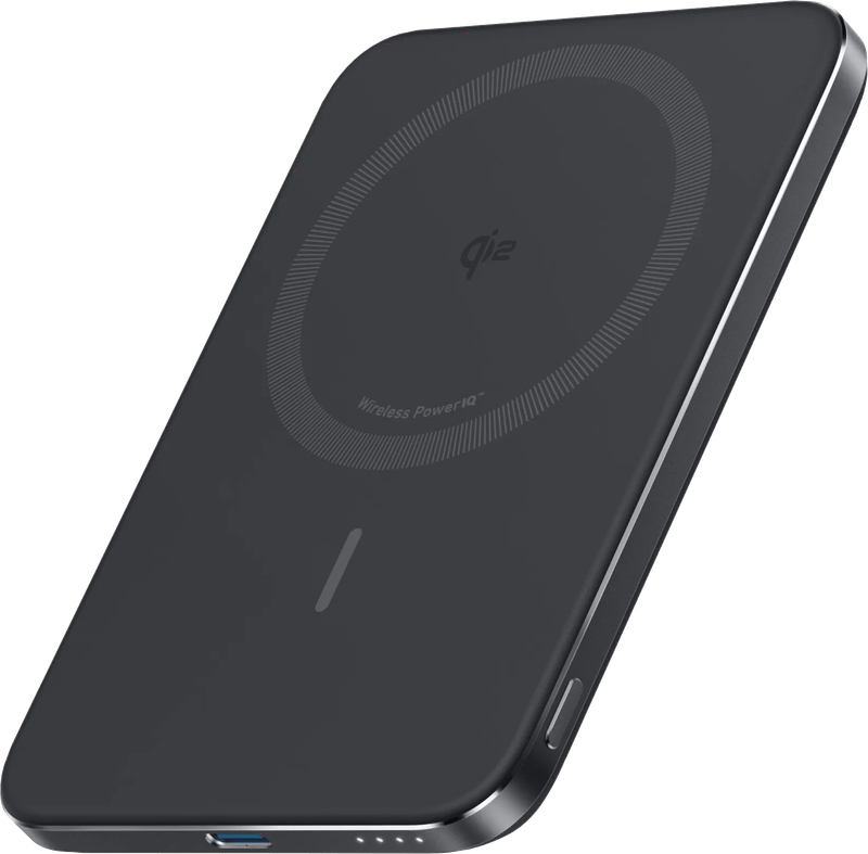 Anker MagGo Slim Draadloze Powerbank met MagSafe en Qi2 5.000 mAh met Snelladen Zwart