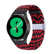 Braided nylon bandje - Rood / zwart - Huawei Watch 5 - 46mm
