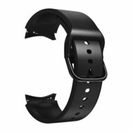 2 in 1 siliconen/ leren bandje - Zwart - Samsung Galaxy watch 7 / Galaxy Watch FE - 40mm & 44mm