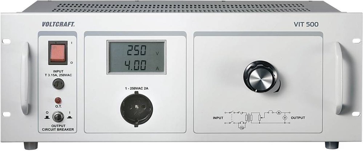 VOLTCRAFT VIT 500 Lab-scheidingstrafo, instelbaar 1 - 250