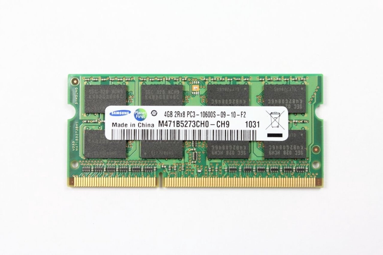 Samsung M471B5273CH0-CH9 – 4GB DDR3 RAM – 1333MHz – PC3-10600 – 204-Pin SO-DIMM – CL9 – 1,5V