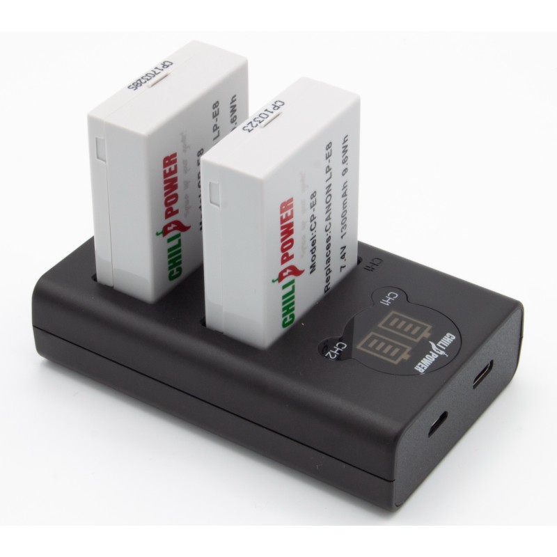 ChiliPower LP-E8 Canon USB Duo Kit - Camera accu set