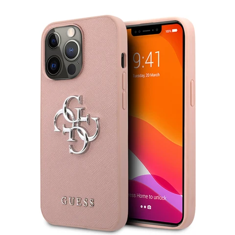 Guess iPhone 13 Pro Hardcase Backcover - Big 4G Logo - Roze