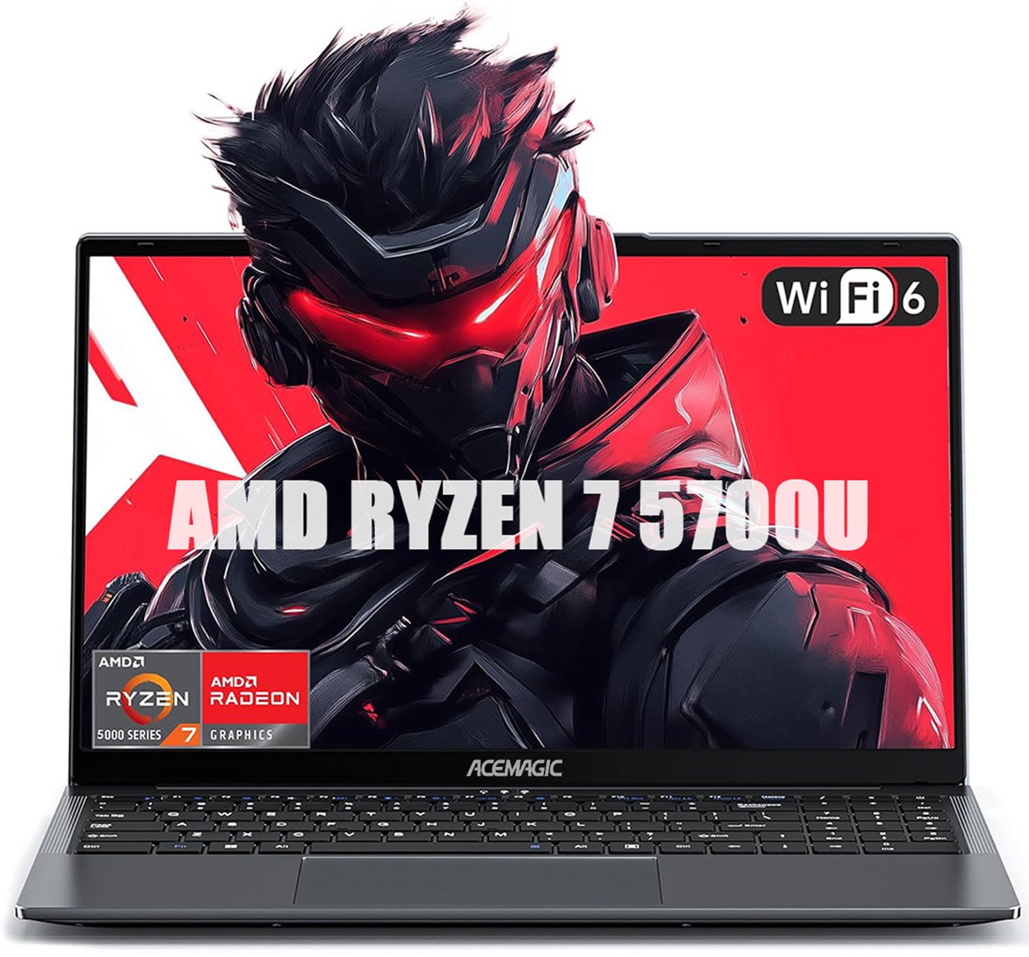 ACEMAGIC LX15 Pro 15,6'' FHD-laptop - AMD Ryzen 7 5700U - 16 GB LPDDR4 RAM 512 GB SSD - Windows 11 Pro - Wifi 6 - Grijs