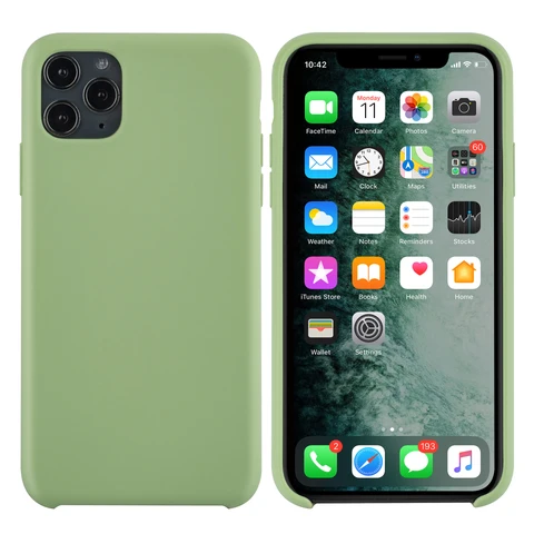 Apple iPhone 11 Pro Max Licht groen Backcover hoesje - silicone