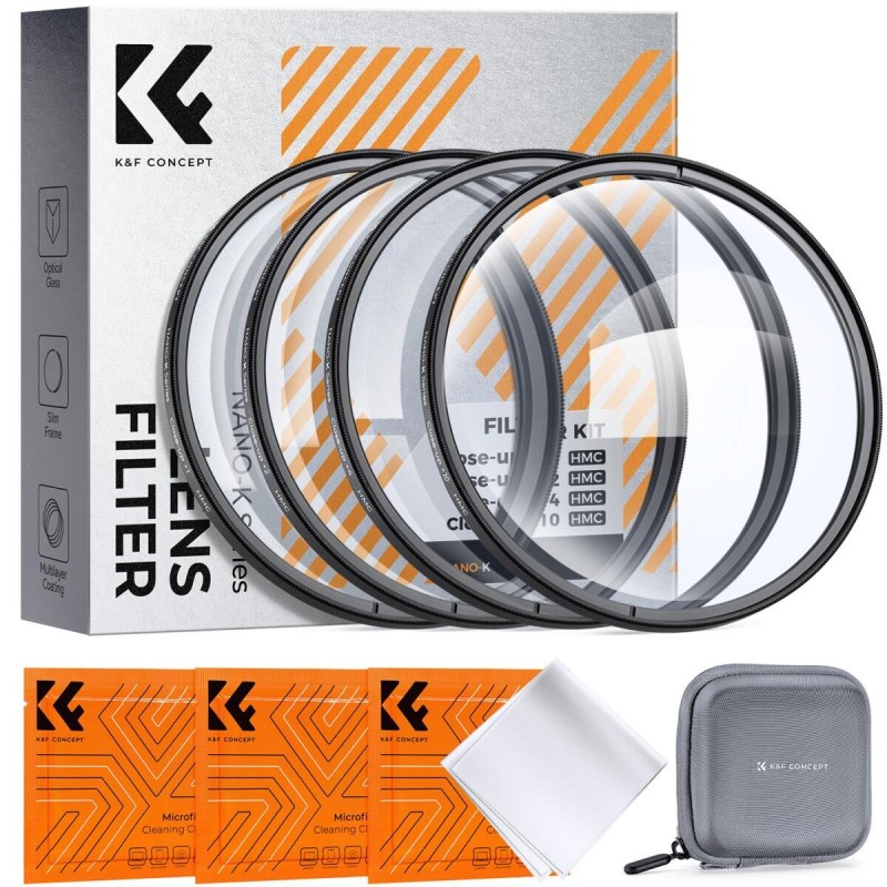 K&F Concept Close-up Filter Kit +1/+2/+4/+10 - 82mm