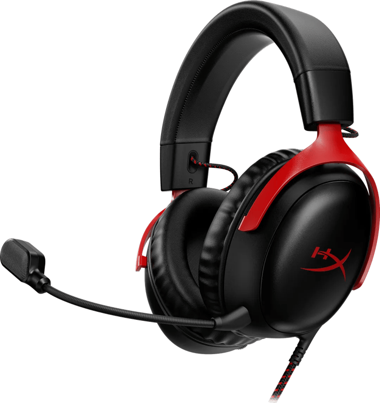 HyperX Cloud III Wired Gaming Headset - Zwart/Rood (PC, PS5, Xbox Series X/S)
