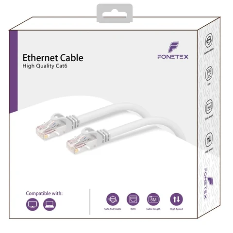 Cat6 Ethernet Kabel - RJ45 Netwerkkabel - Hoge Snelheid Internetkabel - LAN Kabel - Router, PC, Laptop & Console - 5 Meter - Wit