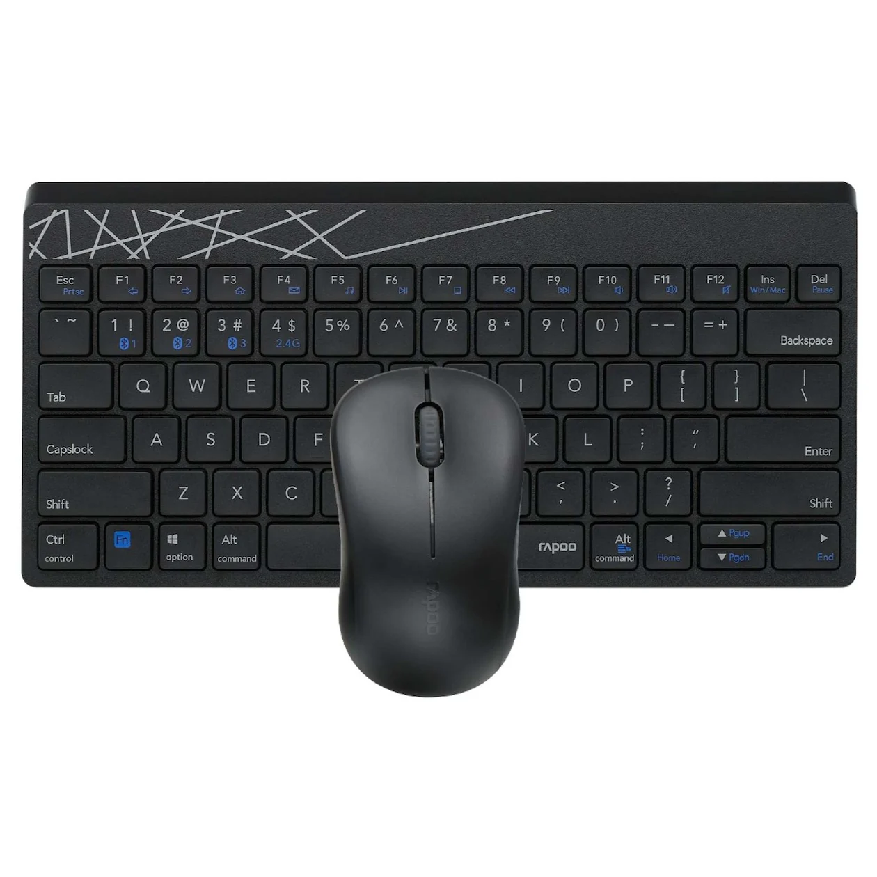 Rapoo Draadloze Combo set toestenbord en muis Multi-mode 8000M Toetsenbord Zwart